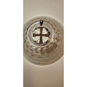 Jerusalem Cross Pendant Silver/Bronze Tone Vintage Cicular Medal Religious